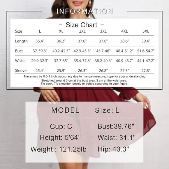 Byinns Open Tie Back Square Neck Lantern LS Elastic Waist Mini Dress SZ XXL:NWT - Picture 8 of 16